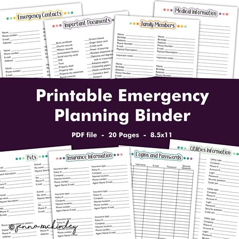 Printable Emergency Preparedness Planning Binder Disaster Prep