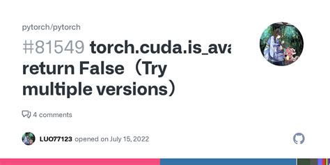 Torch Cuda Is Available Return Falsetry Multiple Versions Issue