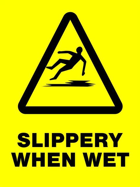2 Signs Warning Slippery When Wet 300 X 200mm Slippery Floor Surface