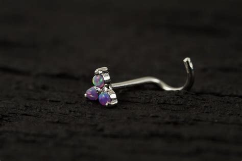 Trinity Purple Opal Nose Screw Nose Stud Nose Ring