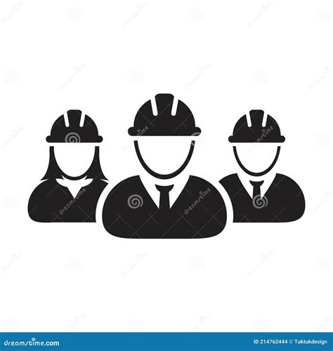 Builders Icon Vector Group Of Construction Worker People Persons