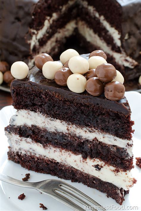 With its four towering layers and striking appearance, it's perfect for. chocolate cake with cream cheese filling