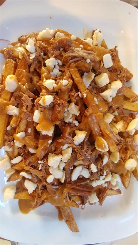 Homemade Pulled Pork Poutine Food