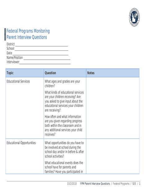 High School Interview Questions With Sample Answers Doc Template