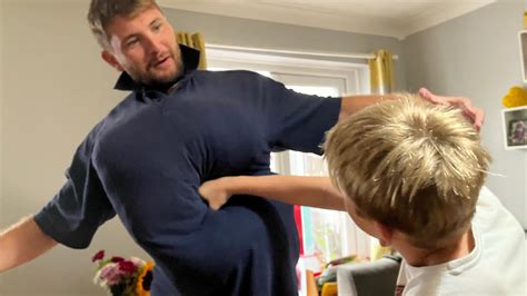 dad vs son wrestling match indoors youtube