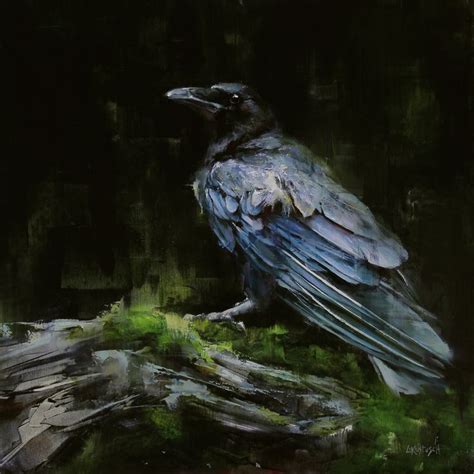 Lindsey Kustusch 2017 — Studio Gallery Crow Painting Painting Birds