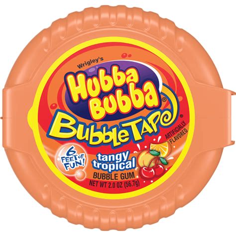 Hubba Bubba Tangy Tropic Bubble Gum Tape 2 Ounce Chewing Gum Sun Fresh