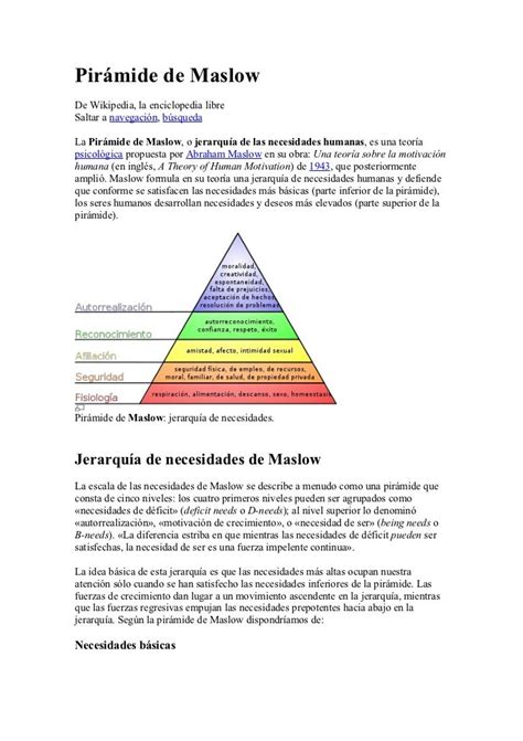 Pirámide De Maslow Y Planeacion Estrategica