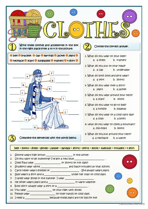 What Clothes Do You Wear English Esl Worksheets Pdf Doc