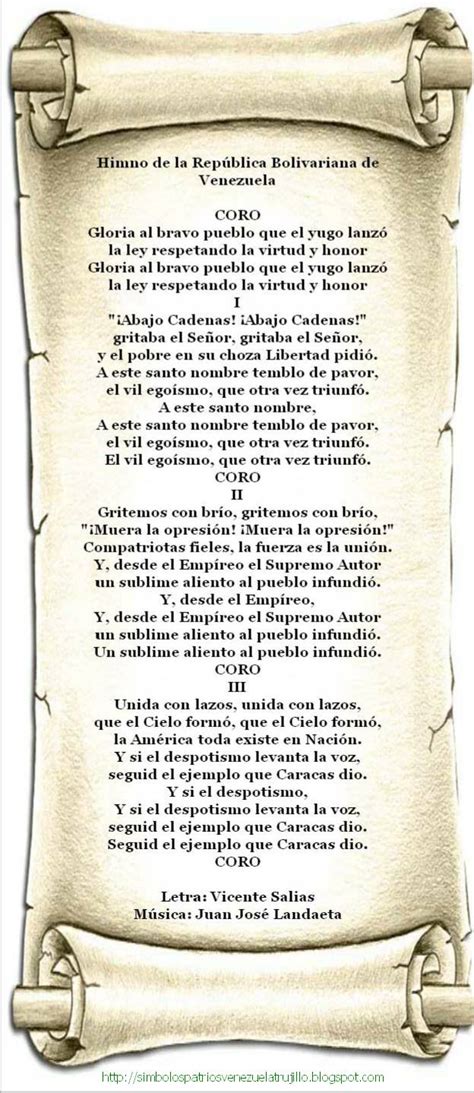 Himno Nacional De Venezuela Imagui