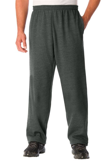 Kingsize Kingsize Mens Big And Tall Fleece Open Bottom Sweatpants