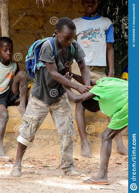 Unidentified Local Boys Fight For Fun In The Etigoca Village P