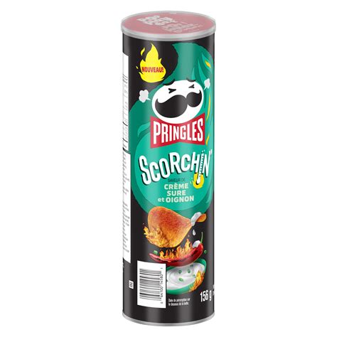 Croustilles Pringles Scorchin Saveur De Crème Sure Et Oignon