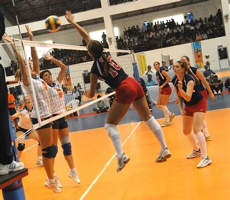 Volleyball Player Spiking Ball Volleyball Women Team Sport