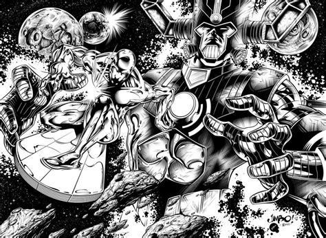 Silver Surfer And Galactus Digital Inking By Deviantart