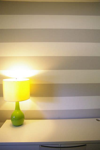 White Stripes Painted On Gray Wallbut Larger Stripes Make Accent