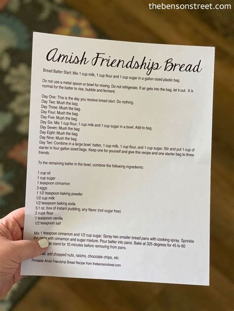 Amish Friendship Bread The Benson Street Friendship Bread Amish Friendship Bread Amish
