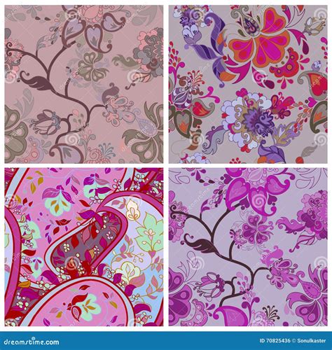 Decorative Creative Floral Boho Seamless Pattern Stock Vector