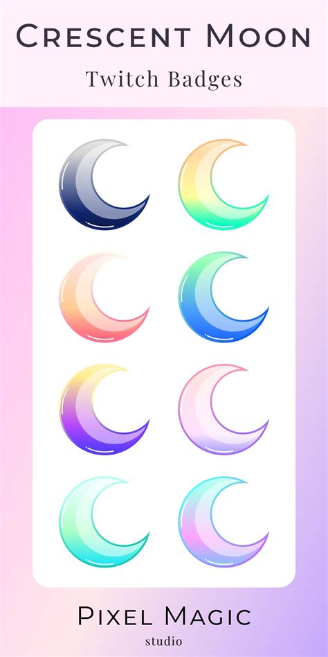 Aesthetic Pastel Moon And Stars 12 12 Bit Sub Badges Emoji Icon