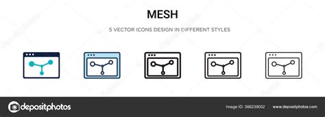Mesh Icon Filled Thin Line Outline Stroke Style Vector Illustration