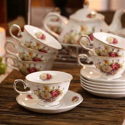 15 Piece European Ceramic Tea Sets China Coffee