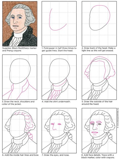 His birthday is coming up in february (as well as presidents day) so we thought we would post a tutorial for drawing his cartoon version. How to Draw George Washington, Step by Step · Art Projects ...