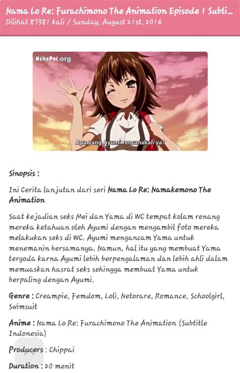 Nama Lo Re Furachimono The Animation Episode Subtitle Indonesia Nekopoicare