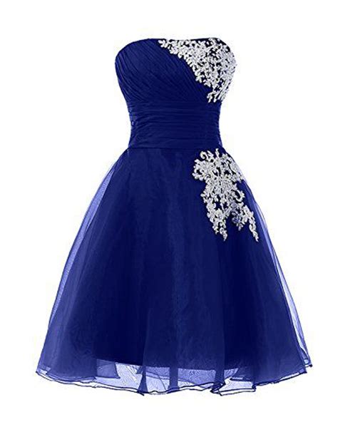 Royal Blue Knee Length Prom Dresses Sexy Sweetheart Organza Evening