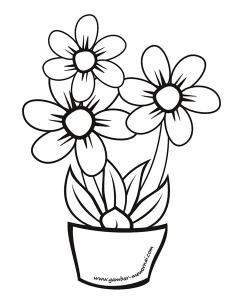 Download Gambar Bunga Untuk Mewarnai Gambar Kartun Bunga Harian