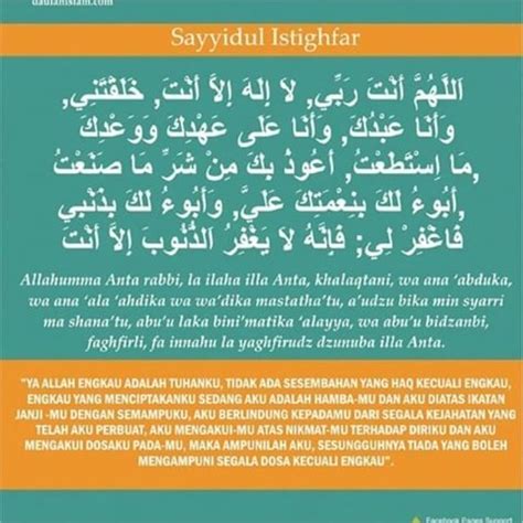 Doa Sayyidul Istighfar Beserta Artinya