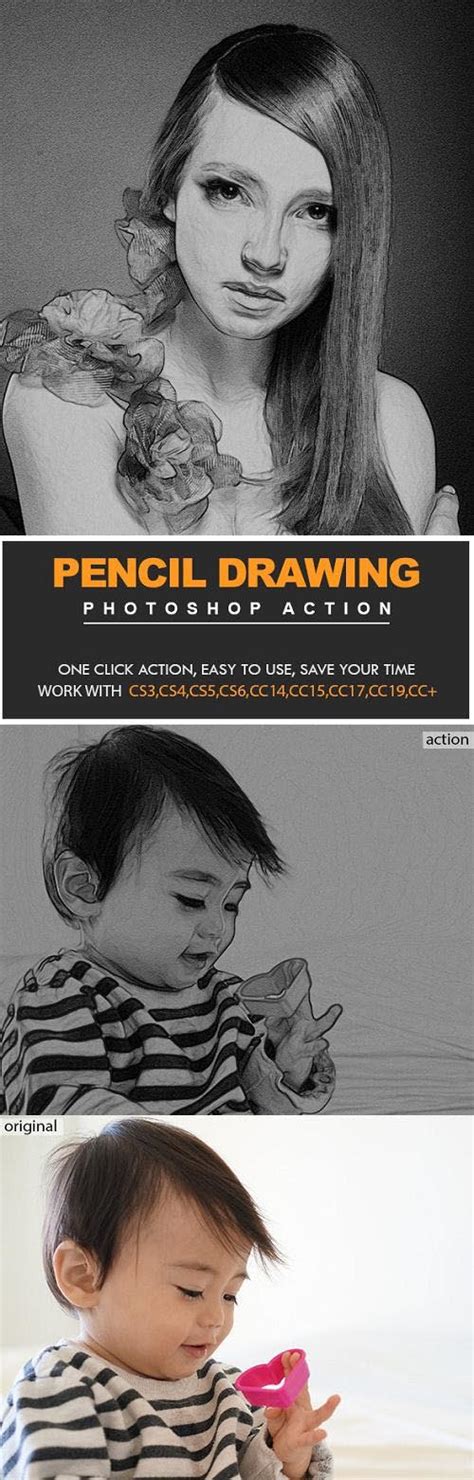 Pencil Drawing Photoshop Actions Daz D And Poses Stuffs Download Free Discussion