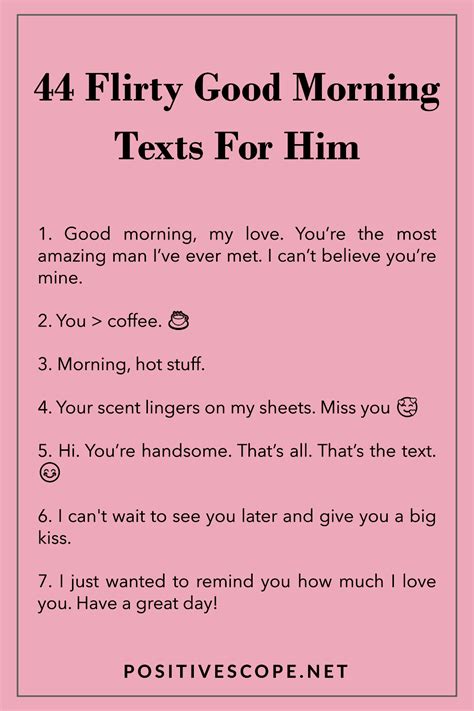 44 Flirty And Cute Good Morning Texts For Him Artofit