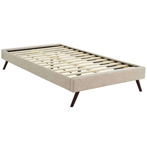 Modterior Bedroom Beds Loryn Twin Fabric Bed Frame With Round