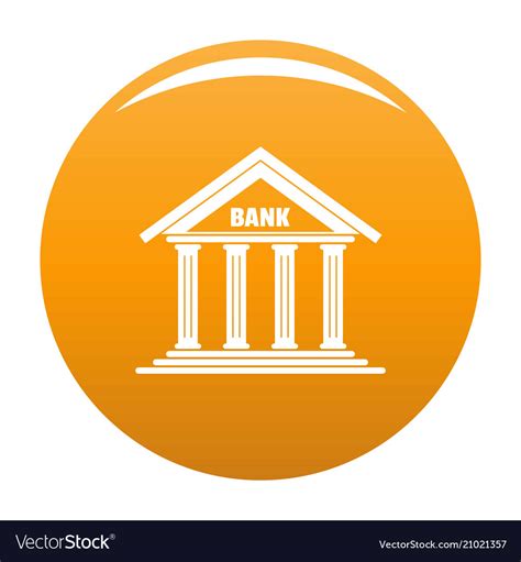 Bank Icon Orange Royalty Free Vector Image Vectorstock