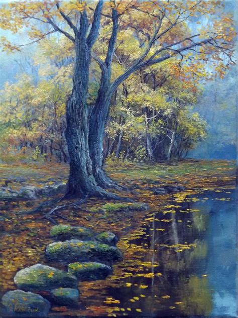 Autumn Morning Oil Painting By Oleg Riabchuk Artfinder