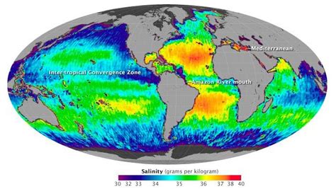 Satellite Measures Globes Salty Seas