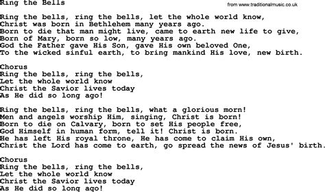 Baptist Hymnal Christian Song Ring The Bells Lyrics With Pdf For