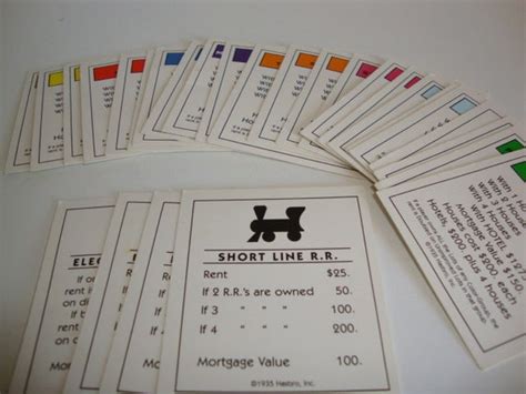 Monopoly Title Deed Cards Full Set Of 28 Monopoly Titles