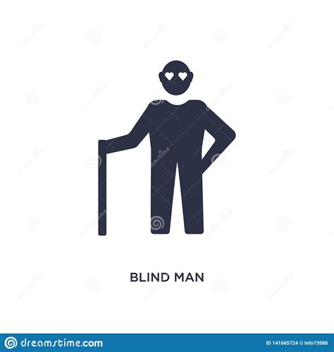 Blind Man Icon On White Background Simple Element Illustration From