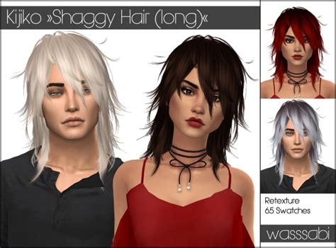 Kijikos Shaggy Long Hair Retextured At Wasssabi Sims Sims 4 Updates