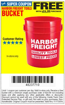 This is first most people see on their filers. FREE Harbor Freight bucket when you spend $24.99! - Harbor Freight Coupons