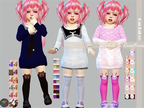 Lace And Animals Socks For Kids And Toddler At Studio K Creation Sims