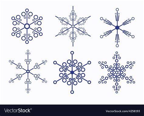 Snowflakes Set Royalty Free Vector Image Vectorstock
