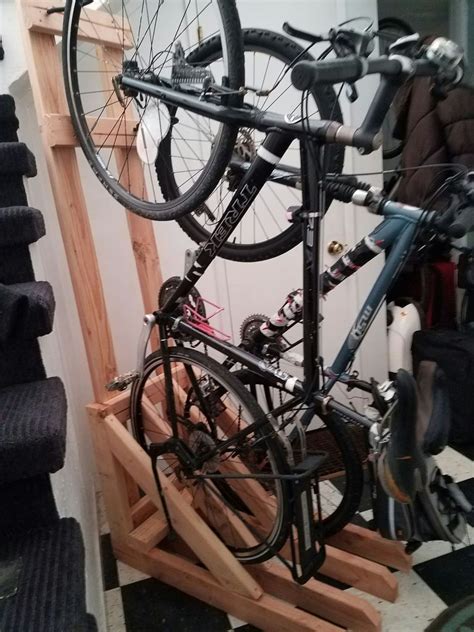 Vertical Bike Rack From 2x4s Vertical Bike Rack Vertical Bike