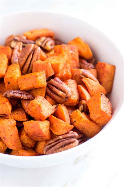 Coconut Oil Roasted Sweet Potatoes Recipe With Pecans