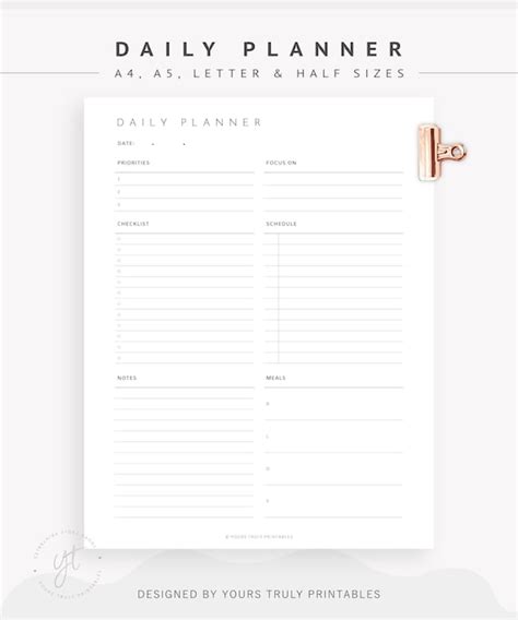 Editable Daily Planner Printable Daily To Do List Day Etsy Canada