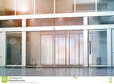 blank sliding glass doors entrance mockup stock image image  door glass