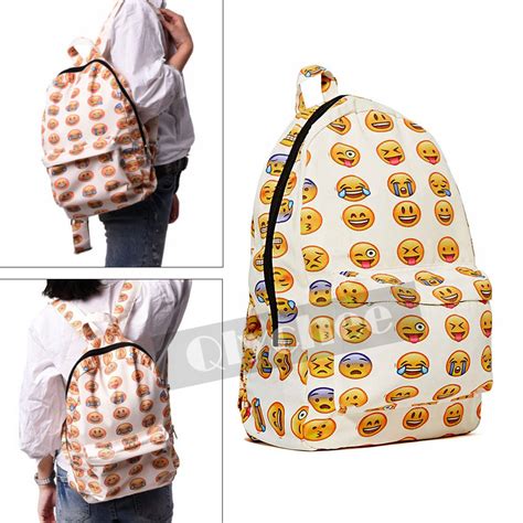 Fashion Smiley Fangirl Emoji Backpack Funny Day Pack School Shoulder
