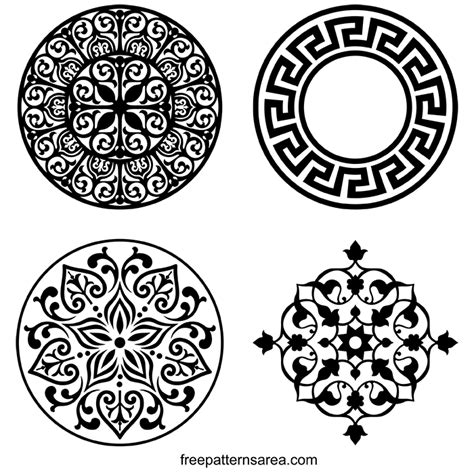 Circle Ornament Vector Dxf Patterns Freepatternsarea Svg Shapes Images And Photos Finder