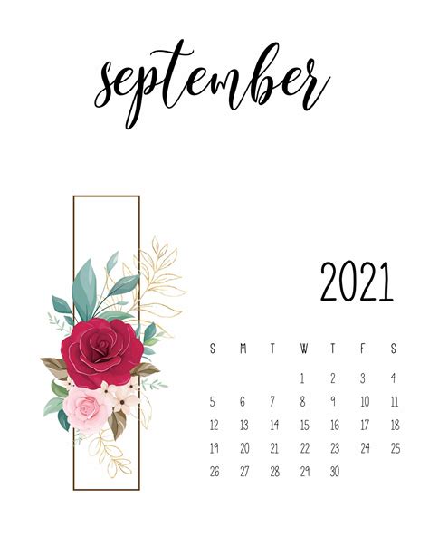 I Am In Love With This September 2021 Floral Calendar And It Is Free